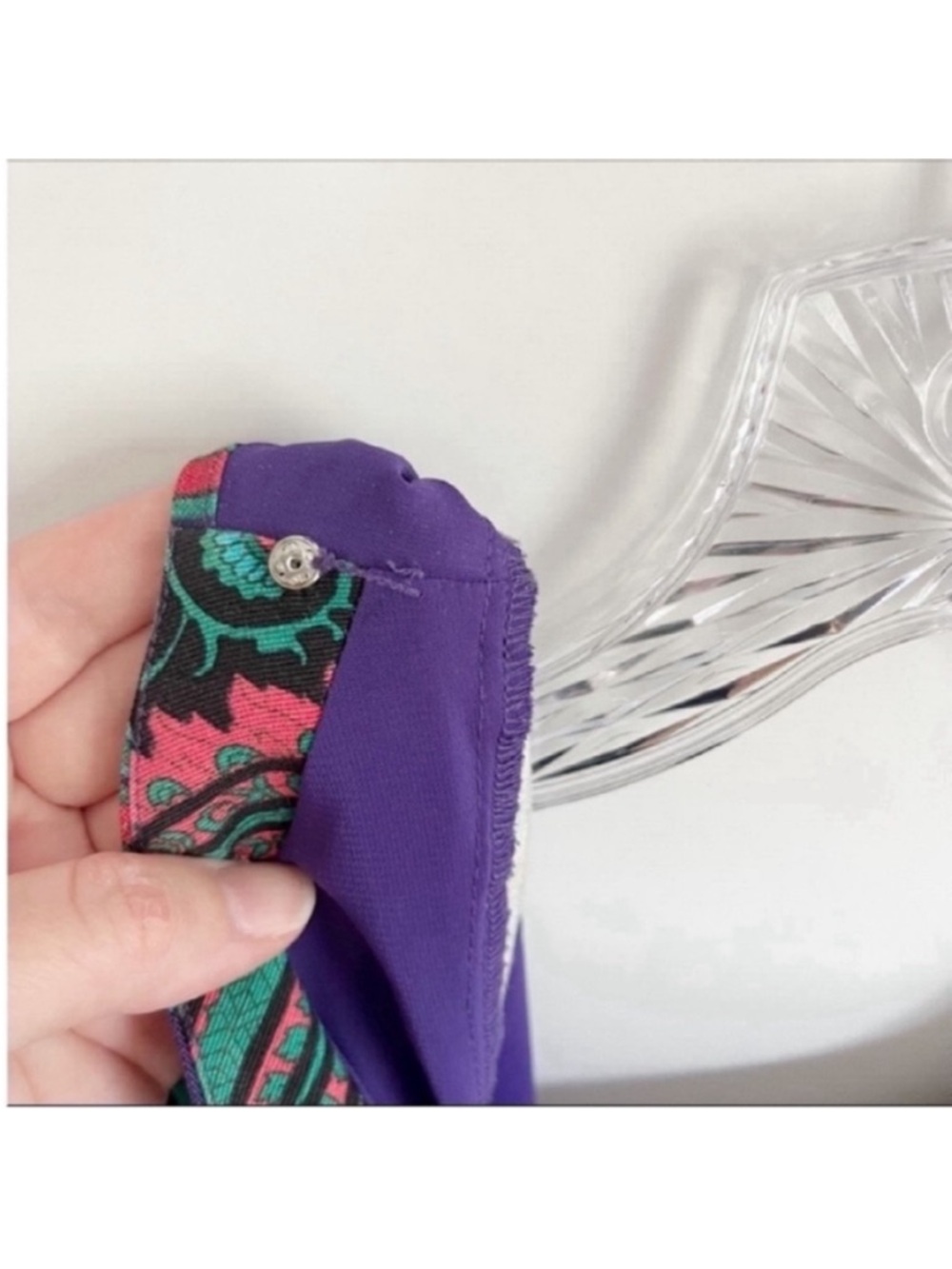 Plenty by Tracy Reese Baga shift dress purple teal paisley v back - Picture 7 of 11